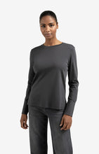 Load image into Gallery viewer, Jersey top with woven cuffs and slit detail