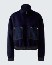 Load image into Gallery viewer, Denim Pocket Zip Jacket - Navy
