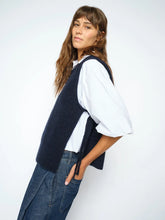 Load image into Gallery viewer, MMThora Tie Knitted Waistcoat - Navy