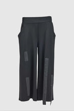 Load image into Gallery viewer, Print Tab Detail Trousers - Plain Black