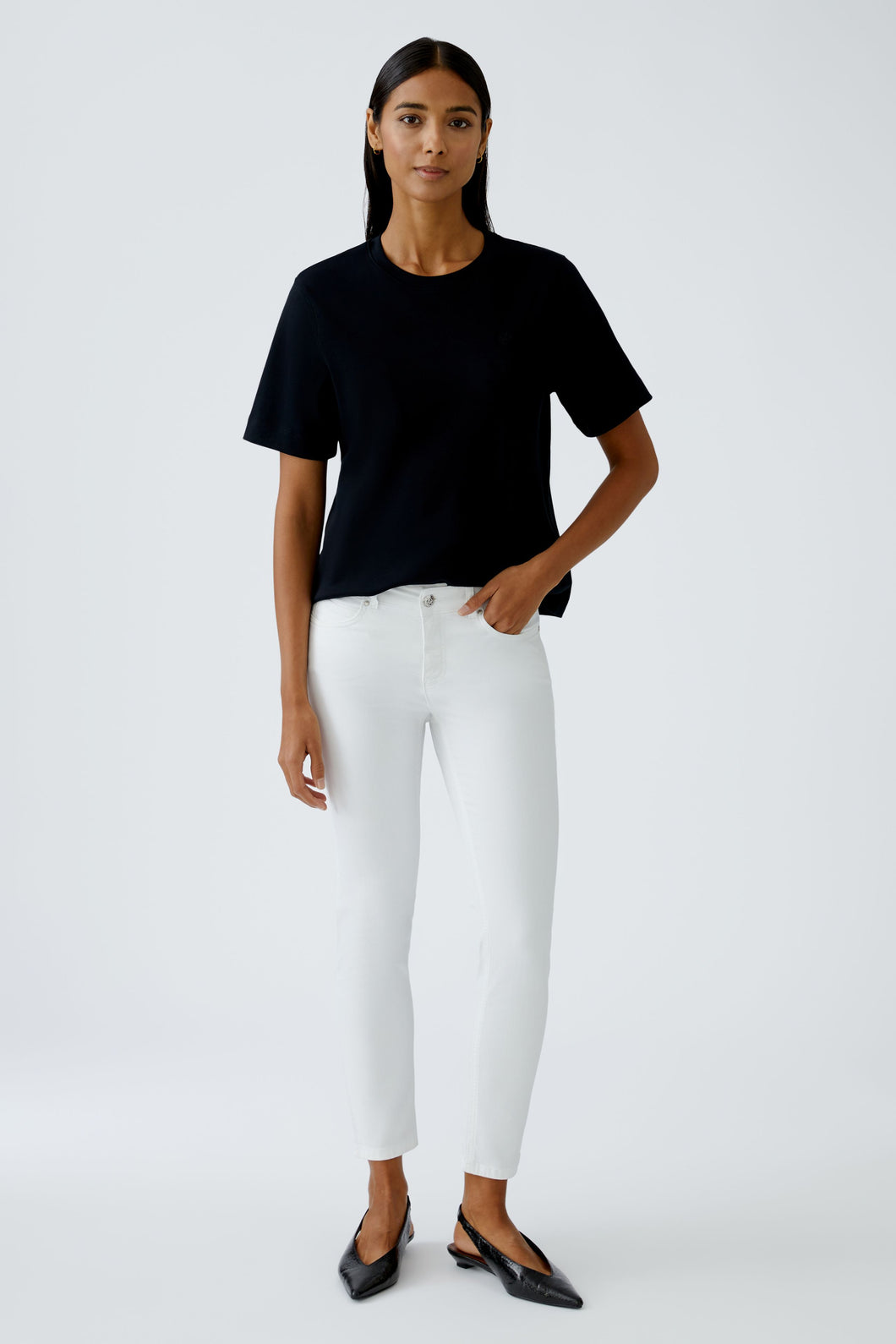 Baxtor Cropped Jegging in Optic White
