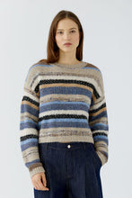 Load image into Gallery viewer, Oui Stripe Jumper-Blue/Brown