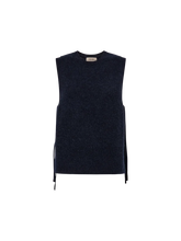 Load image into Gallery viewer, MMThora Tie Knitted Waistcoat - Navy