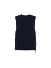 Load image into Gallery viewer, MMThora Tie Knitted Waistcoat - Navy