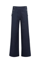 Load image into Gallery viewer, High waist trousers with decorative buttons - Blue