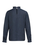 Load image into Gallery viewer, Long sleeve top with ruffle details - Cat Black