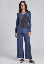 Load image into Gallery viewer, Pantone Pocket Detail V Neck Top -  Blue
