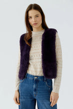 Load image into Gallery viewer, Oui Knitted Faux Fur Gilet - Purple