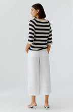 Load image into Gallery viewer, Light Stone and Blue Linen 3/4 Sleeve Pullover