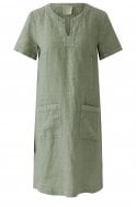 Load image into Gallery viewer, Linen V-Neck A-Line Dress - Seagrass