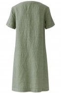 Load image into Gallery viewer, Linen V-Neck A-Line Dress - Seagrass