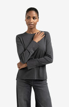 Load image into Gallery viewer, Jersey top with woven cuffs and slit detail