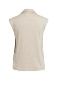 Load image into Gallery viewer, Sleeveless cardigan with double layer and buttons - Grey Melange