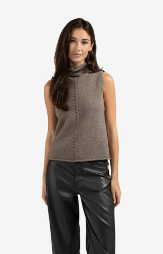 High Neck Sleeveless Sweater