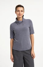 Load image into Gallery viewer, Soft top with high neck and button details - Artic seal grey
