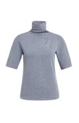 Load image into Gallery viewer, Soft top with high neck and button details - Artic seal grey