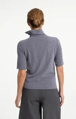 Load image into Gallery viewer, Soft top with high neck and button details - Artic seal grey