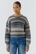 Load image into Gallery viewer, Stripe Pattern Pullover  - Light Brown/blue