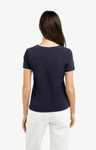 Load image into Gallery viewer, T-shirt with contrasting trim - Navy Blue