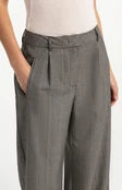 Load image into Gallery viewer, Woven wide leg check trousers with pleat details