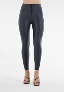 High Rise Black Leather Pant